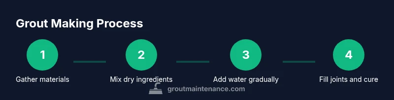 Infographic showing a 4-step grout making process
