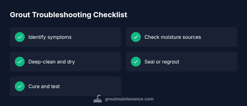 Grout troubleshooting checklist infographic