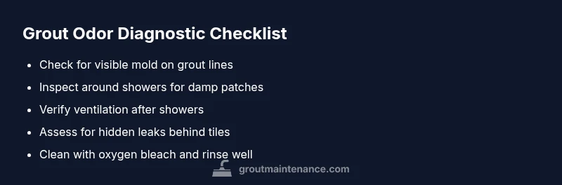 Checklist for diagnosing grout odor