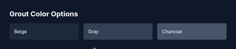 Infographic showing grout color options with swatches