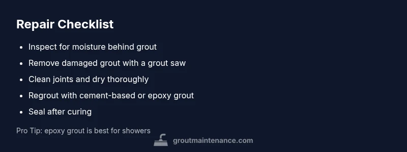 Checklist for repairing broken grout lines