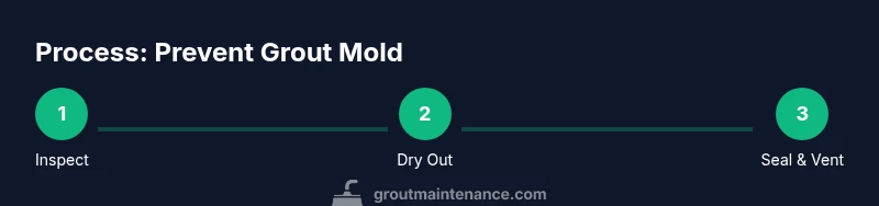 Process infographic showing steps to prevent grout mold