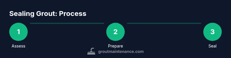 Process diagram for sealing grout in 3 steps