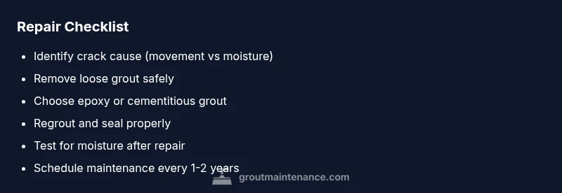 Checklist for repairing cracked grout in tiles