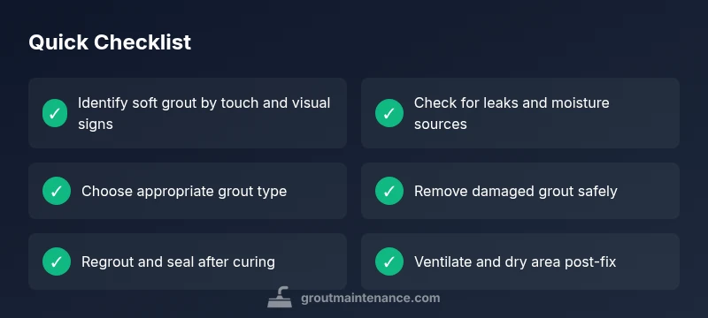 Checklist for repairing soft grout