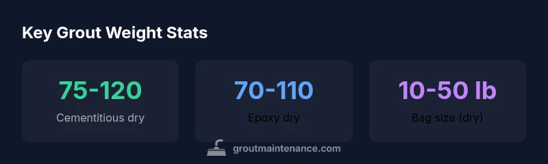 Infographic showing grout weight by type