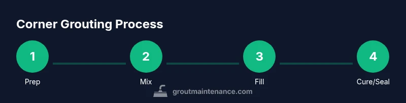 Tailwind infographic showing corner grout process