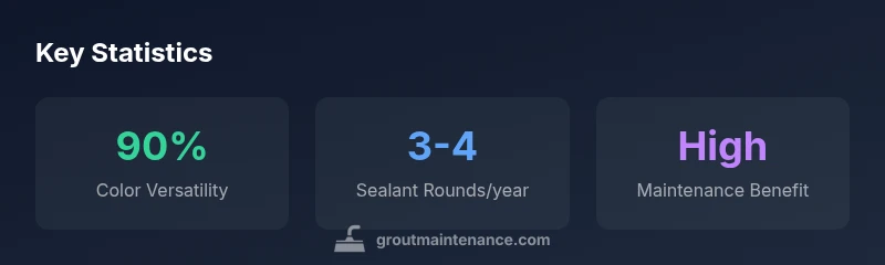 Infographic showing grout color flexibility and maintenance relevance for grout 145 light smoke