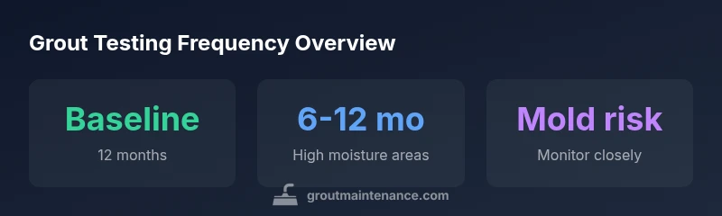 Infographic showing grout testing frequency overview
