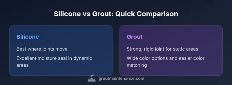 Comparison of silicone vs grout for tile joints