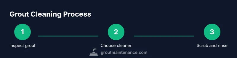 Process infographic showing grout cleaning steps