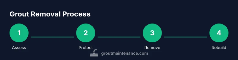 Infographic showing grout removal steps