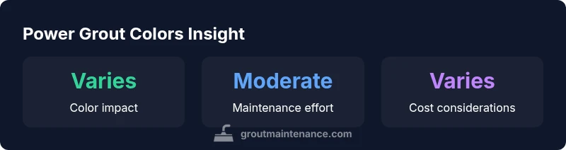 Infographic showing power grout colors impact, maintenance, and cost