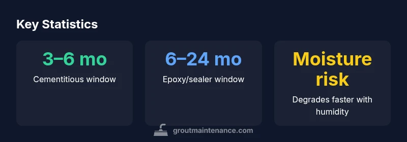 Infographic showing grout shelf life after opening