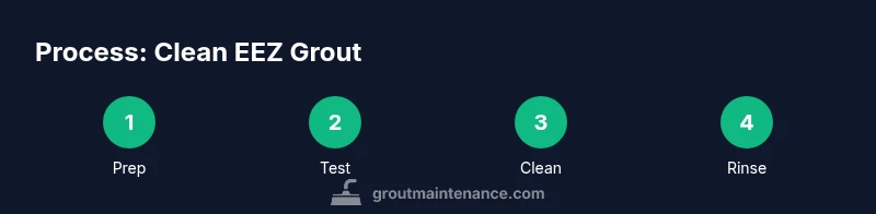 Process diagram showing steps to clean EEZ grout