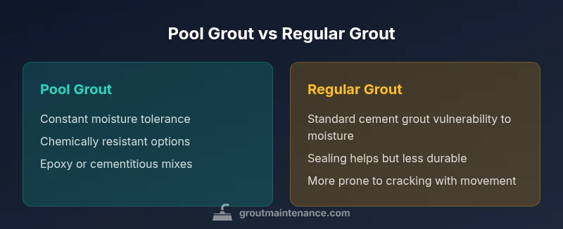 Infographic comparing pool grout and regular grout