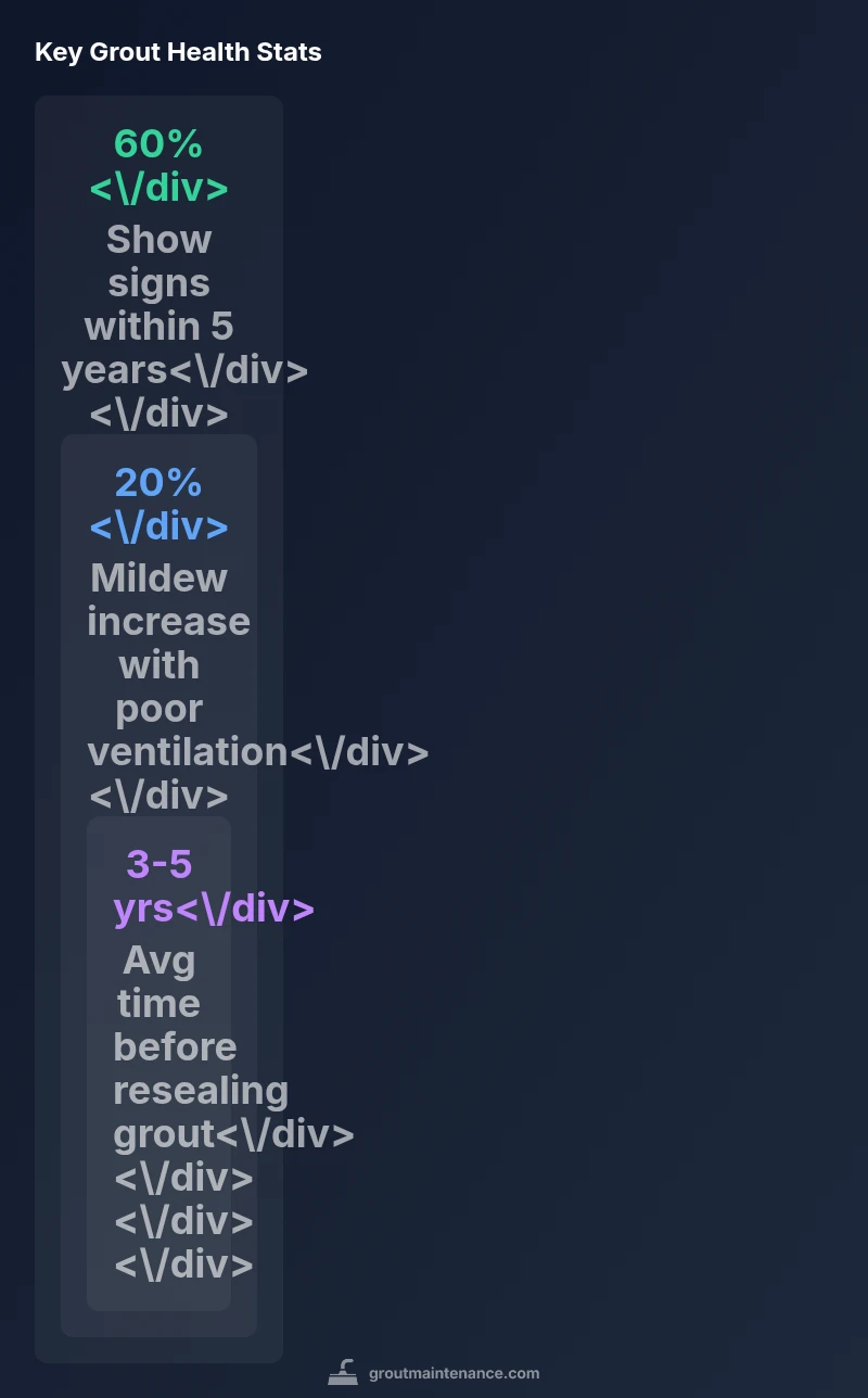 Tailwind-styled infographic showing grout health stats