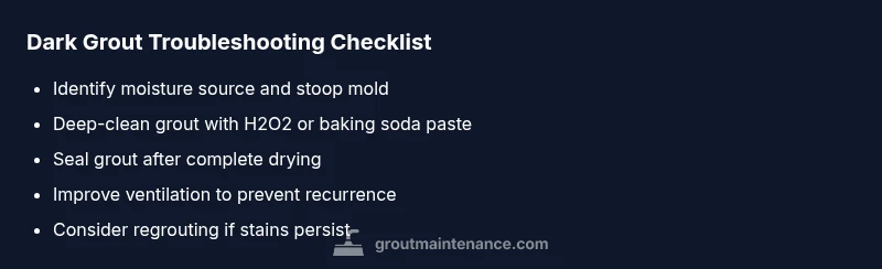 Checklist for fixing dark grout on white tile