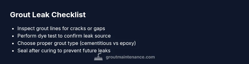 Checklist for grout leak prevention and repair